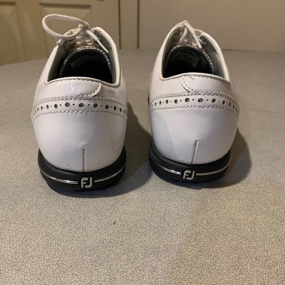 Foot Joy Tailored Collection White/Silver Golf Shoes sz 8.5 M - Picture 6 of 8